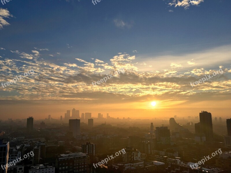 City Panorama London Early Morning