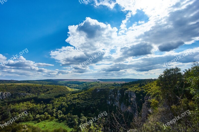 Natural Park Ruse Lom Orlova Chuka Cumulus Clouds Bulgaria