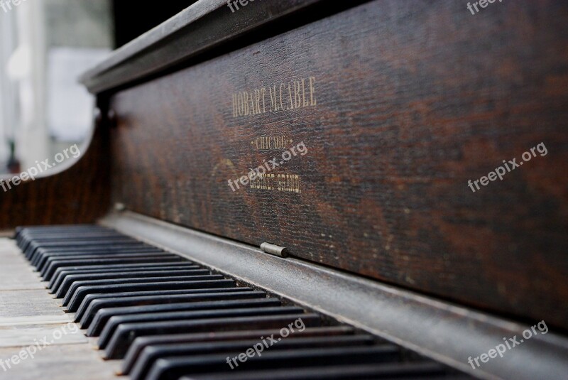 Piano Keys Old Furniture Music