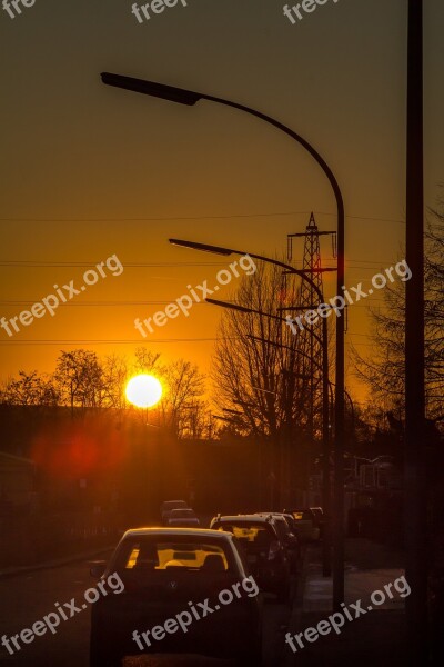 Gelsenkirchen City ​​harbor Sunset Mood Dusk