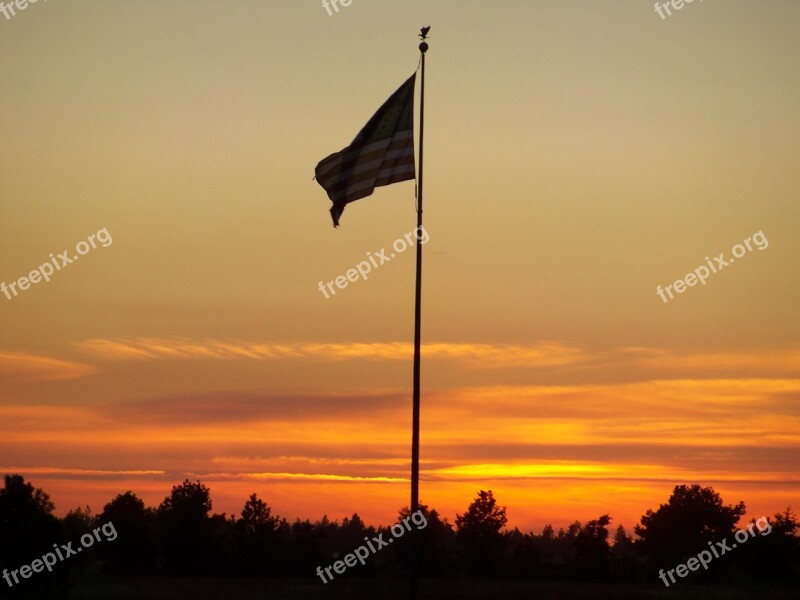 American Flag Patriot Sunrise Flag American