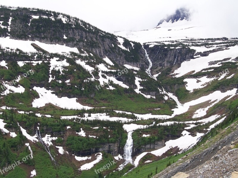 Glacier National Park Glacier Nature Landscape Scenic