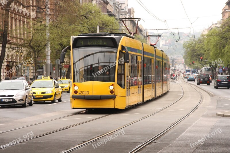 Tram Budapest Hungary Nyugati Palyaudvar Train