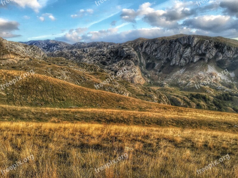 Mountain Landscape Mountains Montenegro Mountain Panorama Sky