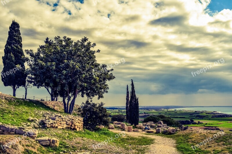 Ruins Cyprus Kourion Archaeology Archaeological