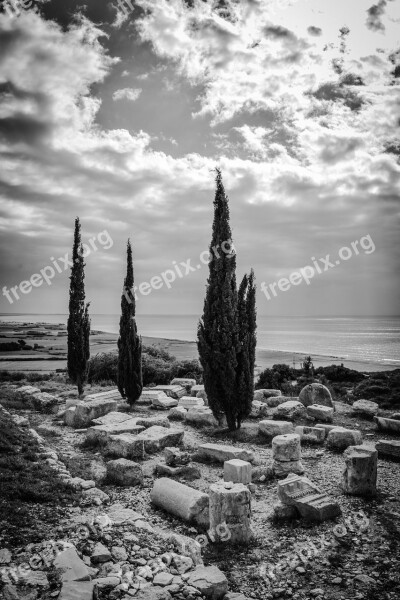 Ruins Cyprus Kourion Archaeology Archaeological