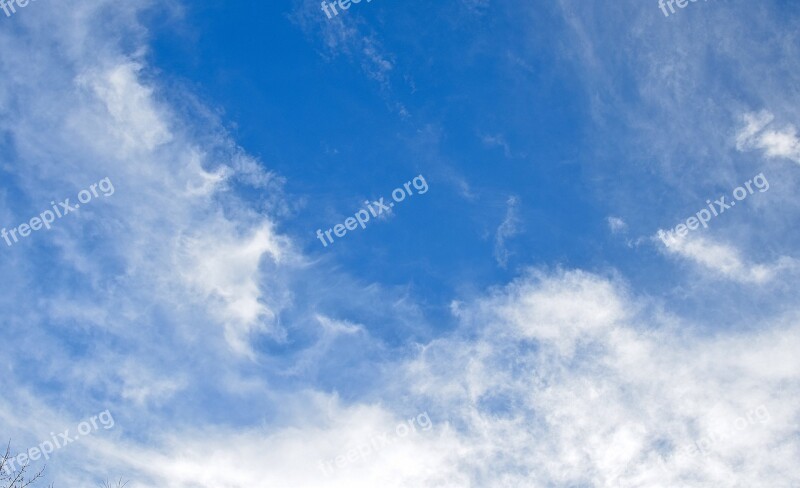 Wispy Clouds Blue Sky Clouds Landscape Nature