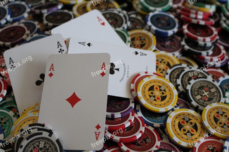 Poker Ace Chips Money Game