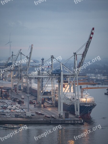 Port Hamburg Container Hamburg Port Hanseatic City