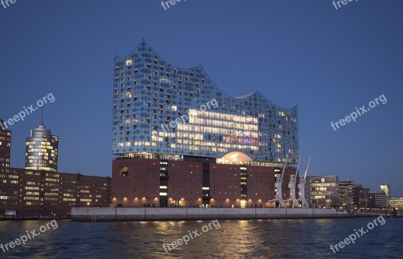 Hamburg Germany Harbour City Elbe Philharmonic Hall Music