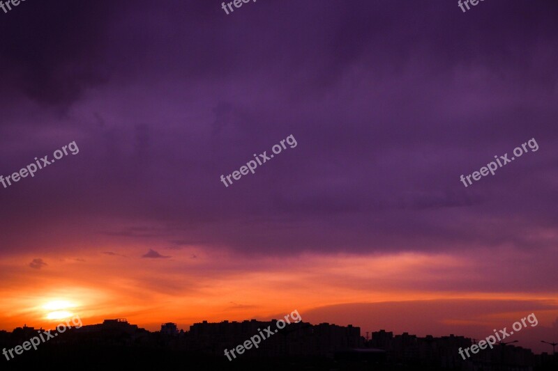 Landscape Sun Clouds Sunset Sky