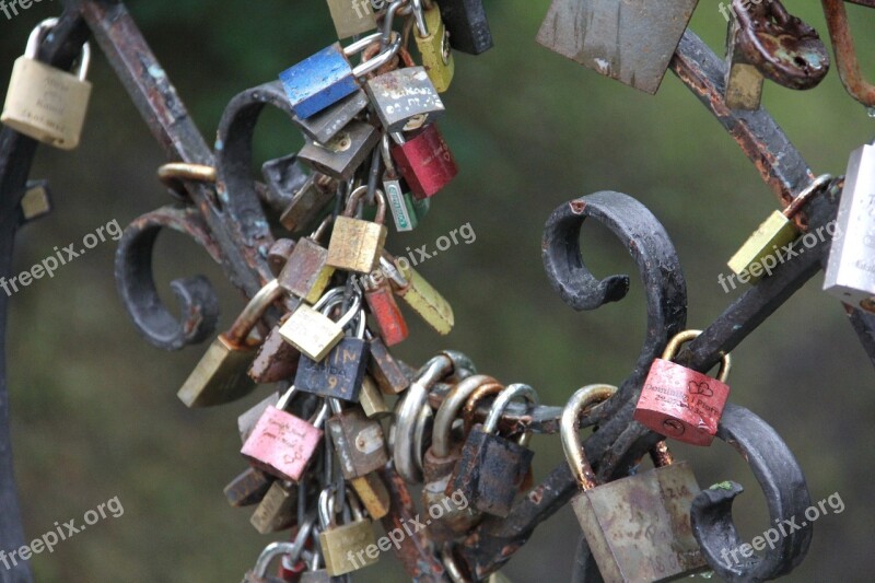 Padlocks Love Memory Bridge Lovers Close