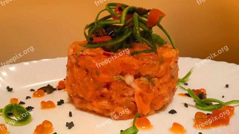 Salmon Tartar Restaurant Tasty Kitchen