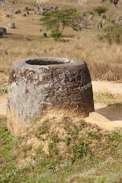 Plain Of Jars Ancient Stone Plain Asia