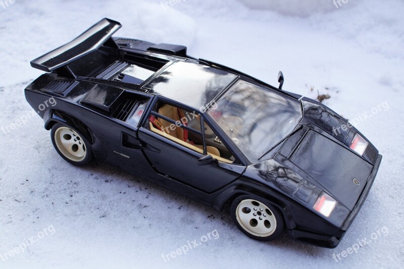 Model Car Auto Lamborghini Black Sports Car