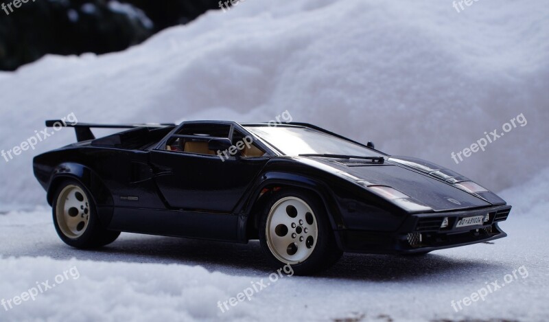 Model Car Auto Lamborghini Black Sports Car