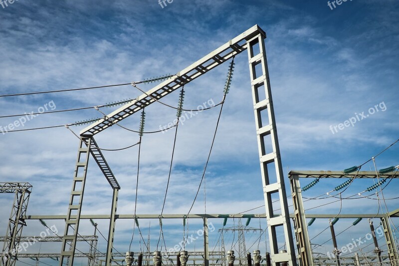 Current Substation Electricity High Voltage Power Line