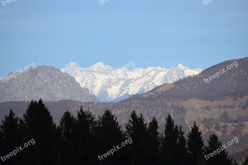 Mountain Snow Snowy Mountain The Snow Winter