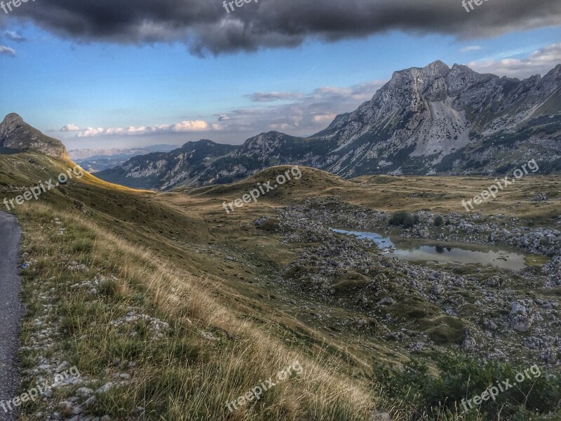 Montenegro Mountain Landscape Cloudy Nature Clouds