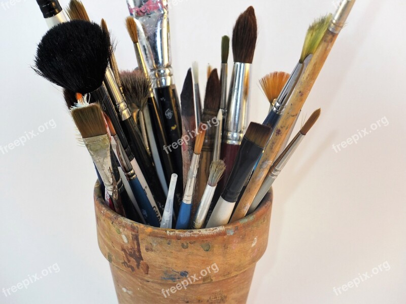 Artist's Brushes Brushes Brush Pot Artist Color