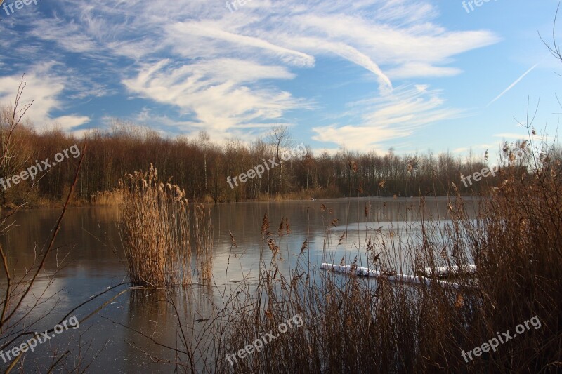 Lake Frozen Winter Ice Landscape