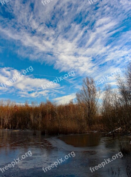 Lake Frozen Winter Ice Landscape