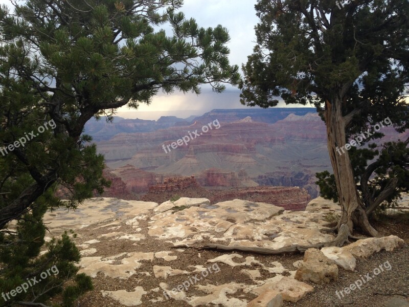 Grand Canyon Clouds Mountain Landscape View