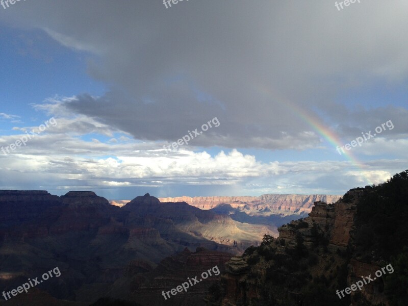 Grand Canyon Clouds Mountain Landscape View