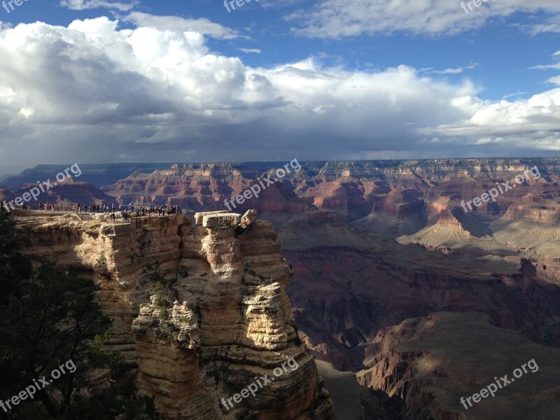 Grand Canyon Clouds Mountain Landscape View