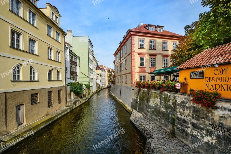 Prague Czech Cafe River Canal