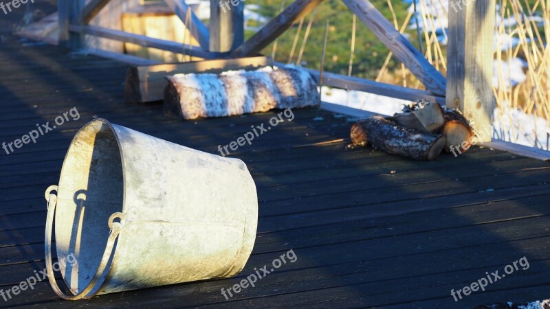 Bucket Metal Bucket Wood Free Photos