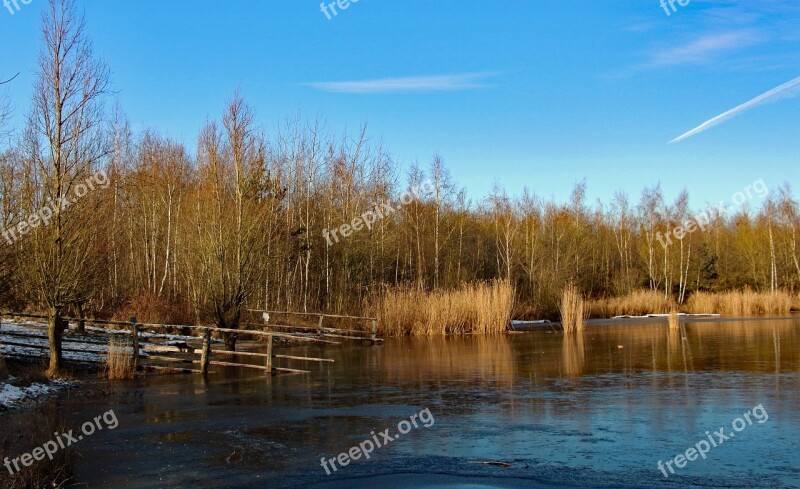 Lake Frozen Winter Ice Landscape