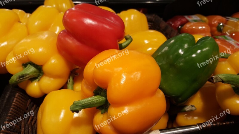 Capsicum Red Capsicum Green Capsicum Vegetables Fresh Vegetable