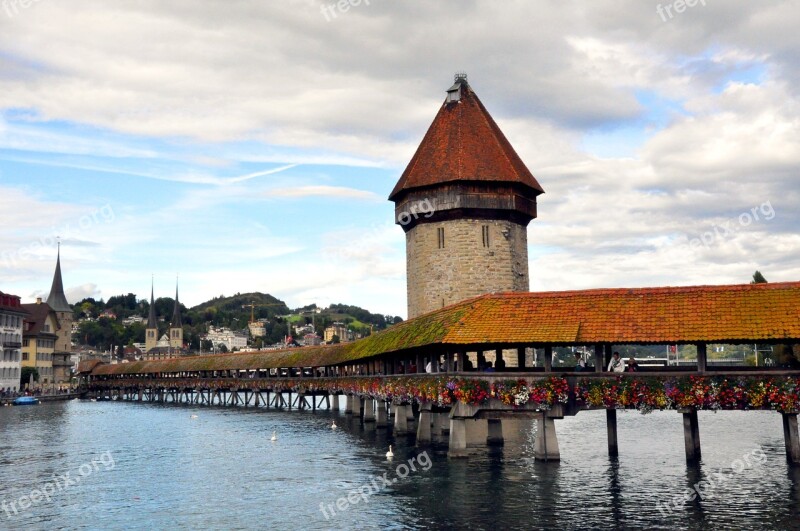 Bridge Lucerne River City Free Photos