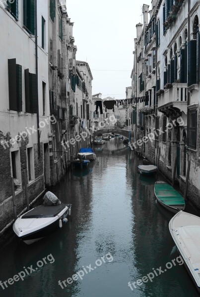 Venice Boats Houses Waterway Quiet