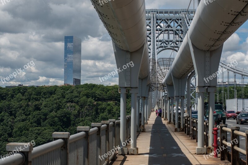 George Washington Bridge Walkway The Modern Free Photos