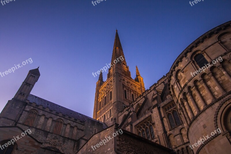 Cathedral Church Monument In The Evening Norwich