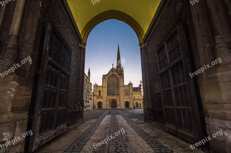 Cathedral Church Monument Gateway In The Evening