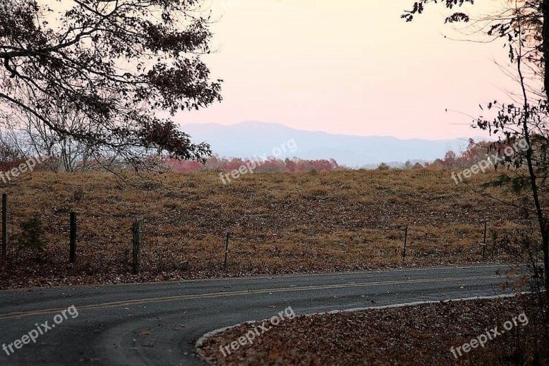 Country Road Mountains Nature Landscape