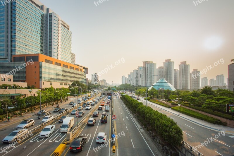 Road Street Seoul South Korea Cars