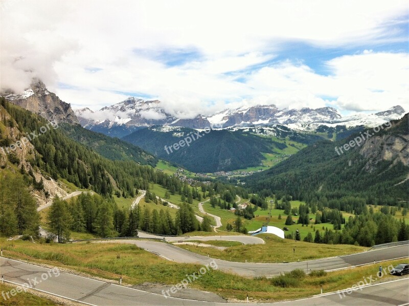 Motorcycle Tour Streets Curves Landscape Background Image