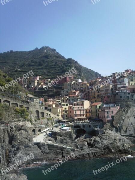 Five Land Italy Colorful Houses Free Photos