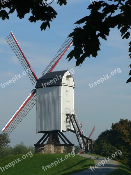 Bruges Mill Belgium Free Photos