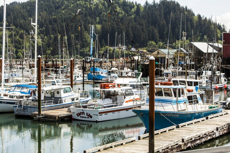 Garibaldi Harbor Fishing Boats Tillamook