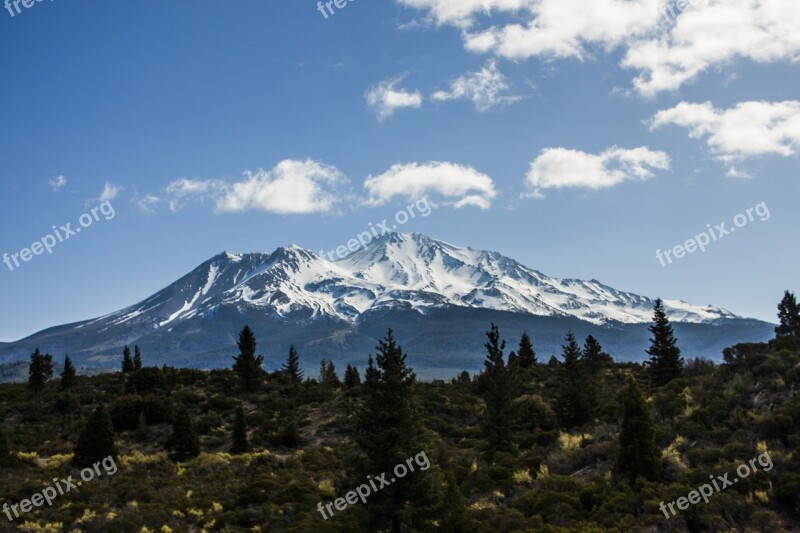 Mt Shasta California Northern Mountain Landscape