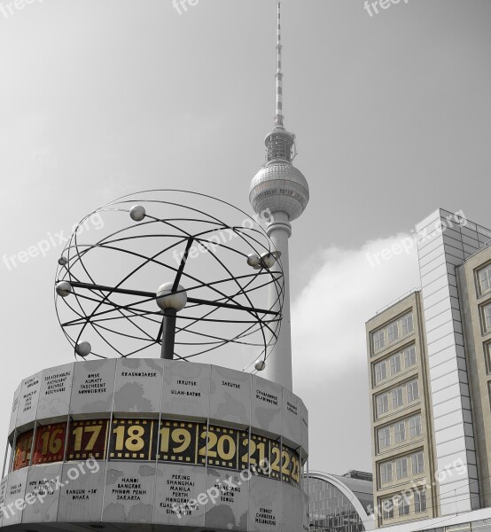 Berlin World Clock Germany Tv Tower Alexanderplatz