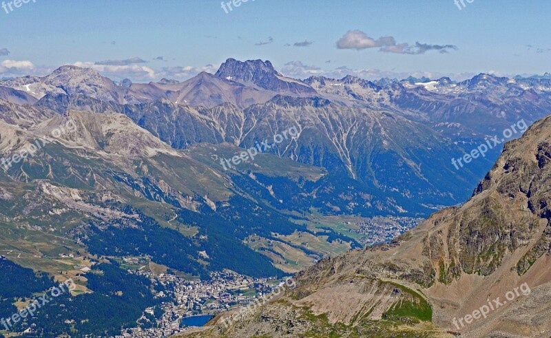 Switzerland Oberengadin St Moritz Main Alpine Ridge Piz Kesch