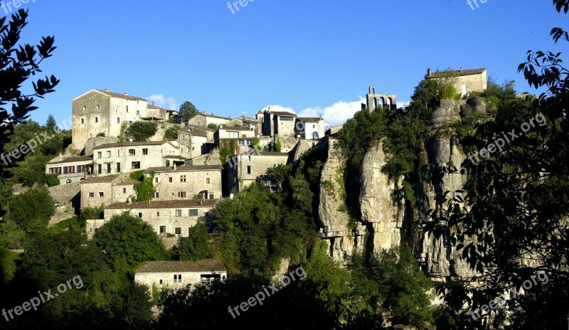 Ardèche Stones Tourist Old Houses Landscape