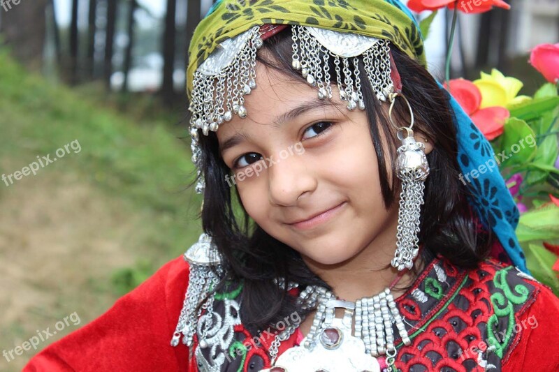 Indian Girl Little Girl Traditional Cute Childhood