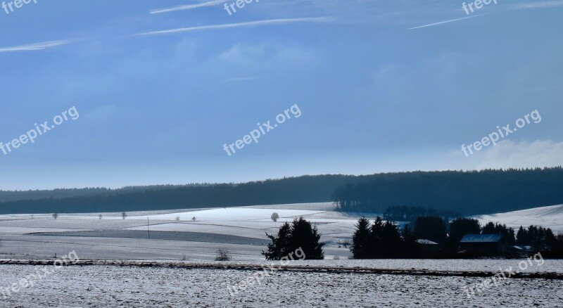 Winter Landscape Field Snow Cold